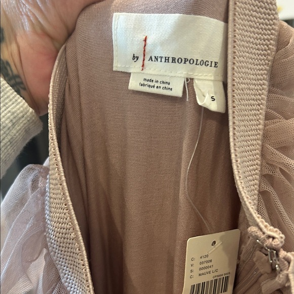 NWT Anthropologie Ruffled Tulle Midi Skirt in Pink - Picture 3 of 5